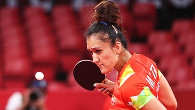 Tokyo 2020 Olympics - Table Tennis - Women's Singles - Round 1 - Tokyo Metropolitan Gymnasium - Tokyo, Japan - July 24, 2021.    Manika Batra of India in action against Tin Tin Ho of Britain REUTERS/Luisa Gonzalez (REUTERS)