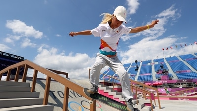Tokyo 2020 Olympics - Skateboarding Training Session - Ariake Urban Sports Park, Tokyo, Japan - July 24, 2021. Aori Nishimura of Japan in action during training. REUTERS/Lucy Nicholson TPX IMAGES OF THE DAY (REUTERS)