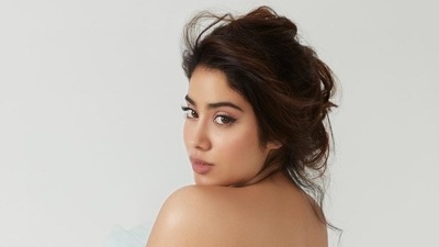 Jahnvi Kapoor recently took to her social media profile and shared multiple images of herself looking ethereal in an icy blue tulle dress that was ruffled from the strapless torso right to the bottom, the Dhadak actor's hair was teased and tied up in a messy, romantic style bun. (Instagram) Jahnvi Kapoor recently took to her social media profile and shared multiple images of herself looking ethereal in an icy blue tulle dress that was ruffled from the strapless torso right to the bottom, the Dhadak actor's hair was teased and tied up in a messy, romantic style bun. (Instagram)