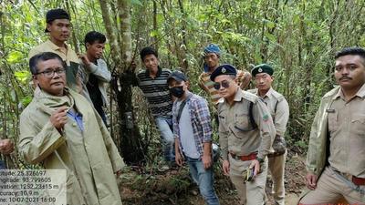 DFO Kh Hitler of Manipur’s Tamenglong district is currently camping at the Kuilong Part II village to investigate the killing of three cows on July 6. (HT Photo)