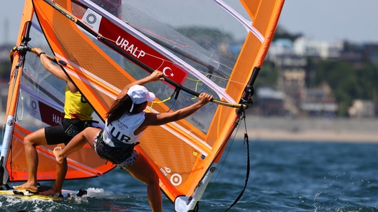 Tokyo 2020 Olympics - Sailing Training Session - Enoshima Yacht Harbor, Tokyo, Japan – July 24, 2021. Dilara Uralp of Turkey during training. REUTERS/Ivan Alvarado(REUTERS)