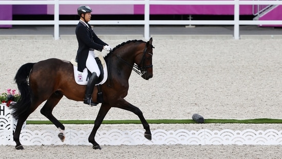 Tokyo 2020 Olympics - Dressage - Individual - Grand Prix - Day 1 - Groups A/B/C - Equestrian Park - Tokyo, Japan - July 24, 2021. Kim Dong-Seon of South Korea on his horse Belstaff competes. REUTERS/Alkis Konstantinidis(REUTERS)