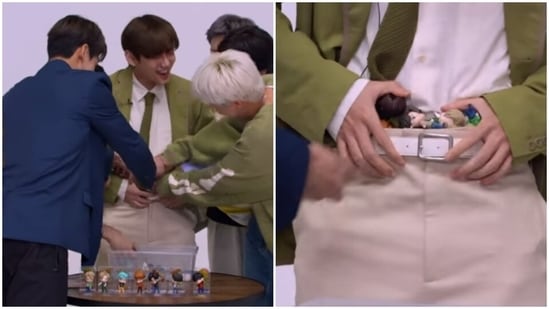 BTS: V fits 35 TinyTan figurines in his pants, leaves members in