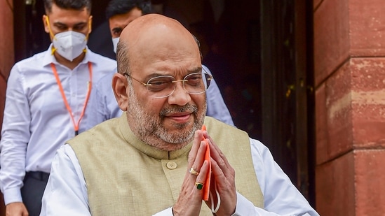 Union home minister Amit Shah during the monsoon session of Parliament in New Delhi on Thursday, July 22, 2021. (Kamal Kishore / PTI) Union home minister Amit Shah during the monsoon session of Parliament in New Delhi on Thursday, July 22, 2021. (Kamal Kishore / PTI)