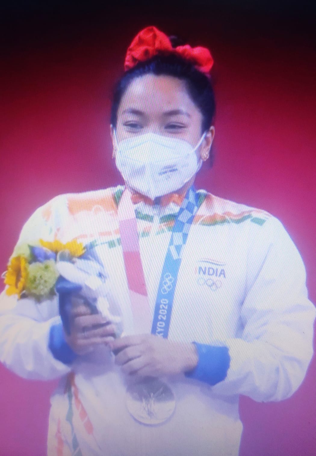 Mirabai Chanu medal. (HT)