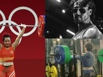 (L) Mirabai Chanu at the Tokyo Olympics (R) Tiger Shroff. (L) Mirabai Chanu at the Tokyo Olympics (R) Tiger Shroff.