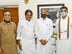 Maken met Gehlot and other Rajasthan Congress leaders along with Rajya Sabha MP KC Venugopal. 