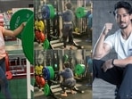 Tiger Shroff takes weightlifting inspo from Mirabai Chanu, lifts 140 kgs during barbell front squat(Instagram/tigerjackieshroff/mirabai_chanu)