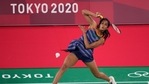 India's Pusarla V. Sindhu competes against Israel's Ksenia Polikarpova during their women's singles badminton match at the 2020 Summer Olympics.(AP) India's Pusarla V. Sindhu competes against Israel's Ksenia Polikarpova during their women's singles badminton match at the 2020 Summer Olympics.(AP)