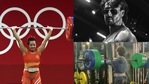 (L) Mirabai Chanu at the Tokyo Olympics (R) Tiger Shroff. (L) Mirabai Chanu at the Tokyo Olympics (R) Tiger Shroff.