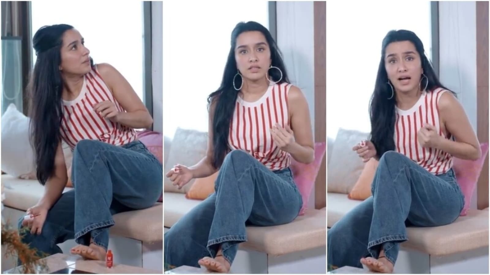 Blue Film Shraddha Kapoor - Shraddha Kapoor's striped crop top for shoot with dad Shakti Kapoor costs  less than â‚¹1k | Fashion Trends - Hindustan Times