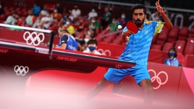Sathiyan Gnanasekaran of India in action against Lam Siu Hang of Hong Kong REUTERS/Thomas Peter (REUTERS)
