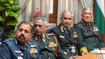 General Rawat held a five-hour meeting in the presence of three service chiefs, vice chiefs and integrated defence staff officers above the rank of major general and equivalent. (File Photo) General Rawat held a five-hour meeting in the presence of three service chiefs, vice chiefs and integrated defence staff officers above the rank of major general and equivalent. (File Photo)