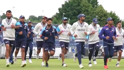 Indian players during a training session in England (BCCI)