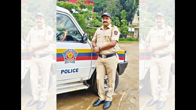 Havildar Amol makes videos after his shift but he avoids doing anything for social media while he is on duty (above) Havildar Amol makes videos after his shift but he avoids doing anything for social media while he is on duty (above)