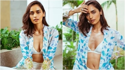 Manushi Chhillar aces the hot summer look in bralette and pants with colourful shrug (Instagram/@manushichhillar) Manushi Chhillar aces the hot summer look in bralette and pants with colourful shrug (Instagram/@manushichhillar)