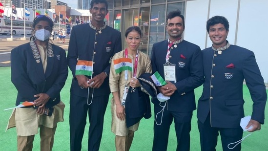Indian athletes at Tokyo Olympics(SAI Media / Twitter)
