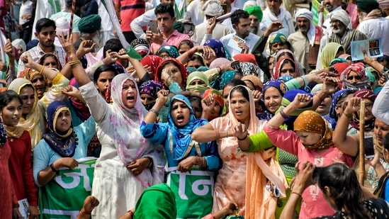It claimed that the last eight months witnessed several lakh farmers from almost all states of India joining the protests.(PTI Photo)(PTI) It claimed that the last eight months witnessed several lakh farmers from almost all states of India joining the protests.(PTI Photo)(PTI)