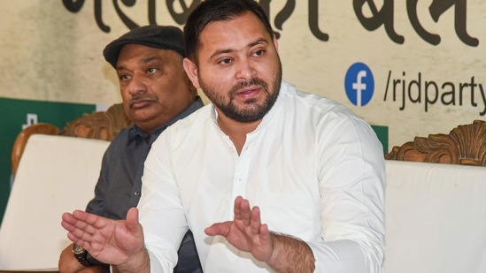 RJD leader Tejashwi Yadav has already written to the Speaker, saying that opposition legislators were scared to enter the House due to the March 23 incident. (PTI Photo)(PTI)