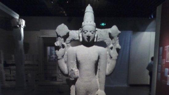 An idol of Vishnu found in Quanzhou, now housed at the Quanzhou Maritime Museum. (HT PHOTO)(HT_PRINT) An idol of Vishnu found in Quanzhou, now housed at the Quanzhou Maritime Museum. (HT PHOTO)(HT_PRINT)