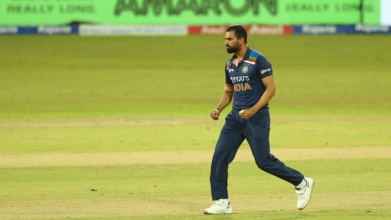 Deepak Chahar picked up two wickets in the same over to dismiss Charith Asalanka and Wanindu Hasaranga. (BCCI)