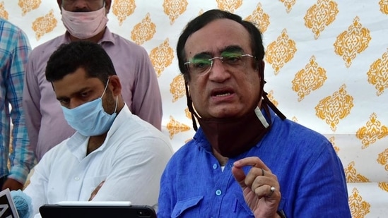 Congress leader Ajay Maken speaks at a press conference in Jaipur.(ANI) Congress leader Ajay Maken speaks at a press conference in Jaipur.(ANI)