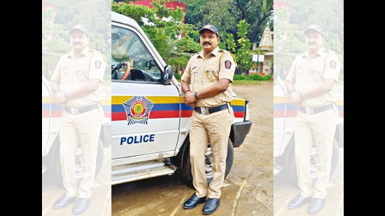 Havildar Amol makes videos after his shift but he avoids doing anything for social media while he is on duty (above)