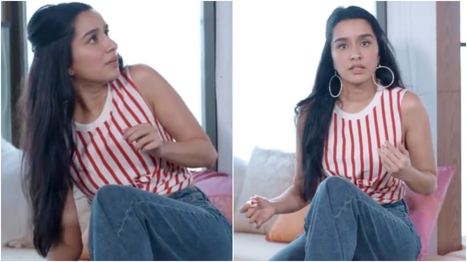 Shraddha Kapoor in a striped top and denims.