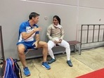 Fencer C A Bhavani Devi during a training session ahead of the Tokyo Olympics 2020, in Tokyo  (ANI Photo)