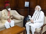 Haryana Governor Bandaru Dattatreya calls on Prime Minister Narendra Modi, in New Delhi on Monday. Haryana Governor Bandaru Dattatreya calls on Prime Minister Narendra Modi, in New Delhi on Monday.