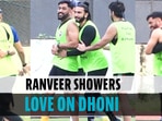 Ranveer Singh and MS Dhoni shared light moments during a football match in Mumbai