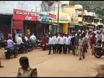 BJP supporters staged a demonstration in Shikaripura town in solidarity with CM BS Yediyurappa. BJP supporters staged a demonstration in Shikaripura town in solidarity with CM BS Yediyurappa.