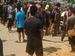 A video grab of a border clash from a tweet shared by Mizoram CM Zoramthanga. 