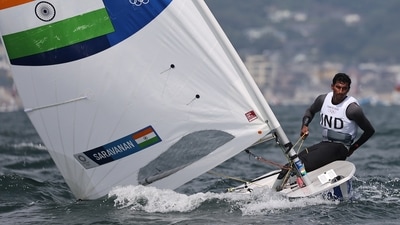 Tokyo 2020 Olympics - Sailing - Men's Laser - Opening Series - Enoshima Yacht Harbour - Tokyo, Japan - July 26, 2021. Vishnu Saravanan of India in action. REUTERS/Ivan Alvarado (REUTERS)