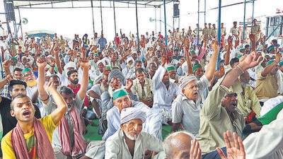 Farmers shouting slogans during a protest. (HT file) Farmers shouting slogans during a protest. (HT file)