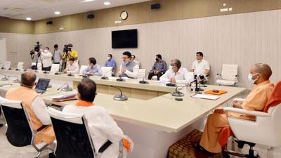 Uttar Pradesh chief minister Yogi Adityanath at an official meeting in Lucknow on Monday. (SOURCED) Uttar Pradesh chief minister Yogi Adityanath at an official meeting in Lucknow on Monday. (SOURCED)
