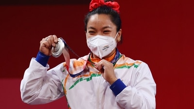 Saikhom Mirabai Chanu won India’s first medal at the 2020 Tokyo Olympics in 49 kg category in women’s weightlifting event (AP)