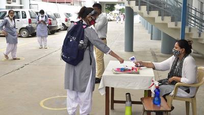 With around 75%students returning to school, BCM Arya Model Senior Secondary School, called students in two shifts. (Gurpreet Singh/HT) With around 75%students returning to school, BCM Arya Model Senior Secondary School, called students in two shifts. (Gurpreet Singh/HT)