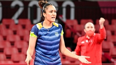 Tokyo: India's Manika Batra during her Summer Olympics 2020 table tennis round 3 match against Austria's Sofia Polcanova, in Tokyo, Monday, July 26, 2021. Batra lost 0-4. (PTI) Tokyo: India's Manika Batra during her Summer Olympics 2020 table tennis round 3 match against Austria's Sofia Polcanova, in Tokyo, Monday, July 26, 2021. Batra lost 0-4. (PTI)