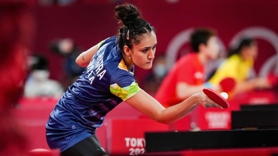 Tokyo: India's Manika Batra during her Summer Olympics 2020 table tennis round 3 match against Austria's Sofia Polcanova, in Tokyo, Monday, July 26, 2021. Batra lost 0-4. (PTI Photo/Gurinder Osan)(PTI07_26_2021_000223B) (PTI) Tokyo: India's Manika Batra during her Summer Olympics 2020 table tennis round 3 match against Austria's Sofia Polcanova, in Tokyo, Monday, July 26, 2021. Batra lost 0-4. (PTI Photo/Gurinder Osan)(PTI07_26_2021_000223B) (PTI)