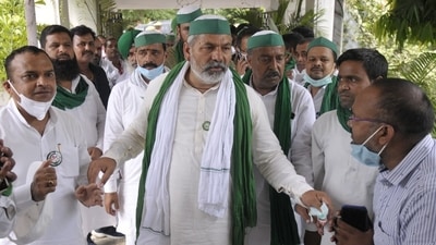 "We will go by tractors to the Ghazipur border on August 14 and 15. On August 15, we will hoist the flag," Rakesh Tikait said. (HT Photo) "We will go by tractors to the Ghazipur border on August 14 and 15. On August 15, we will hoist the flag," Rakesh Tikait said. (HT Photo)