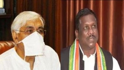 Chhattisgarh Congress MLA Brihaspat Singh (R) indicated that state health minister TS Singh Deo (L), once a leading contender for the post of the chief minister in Chhattisgarh, may not have taken the MLA's comments praising CM Bhupesh Baghel for his work. (File Photo)