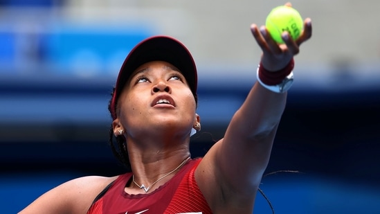 Tokyo 2020 Olympics - Tennis - Women's Singles - Round 2 - Ariake Tennis Park - Tokyo, Japan - July 26, 2021. Naomi Osaka of Japan in action during her second round match against Viktorija Golubic of Switzerland REUTERS/Mike Segar(REUTERS)