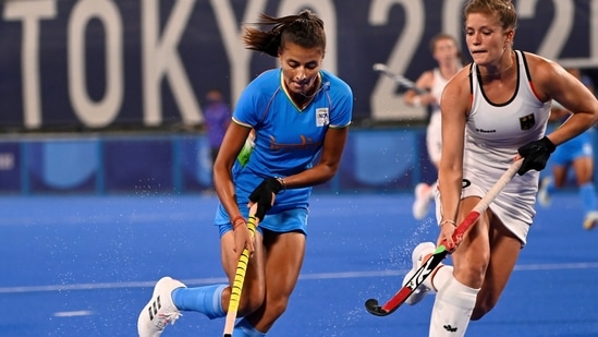 Tokyo: India's KAUR Navjot during the Hockey - Germany vs India - Pool A in Tokyo, Monday, July 26, 2021. (PTI Photo/Gurinder Osan)(PTI07_26_2021_000312B)(PTI)