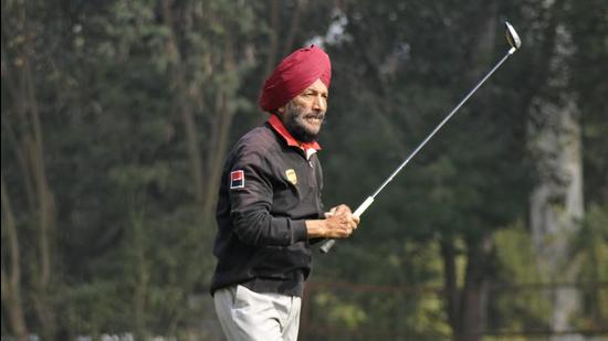After retiring from athletics, Milkha Singh played golf regularly, mostly at the Chandigarh Golf Club. (HT FILE)