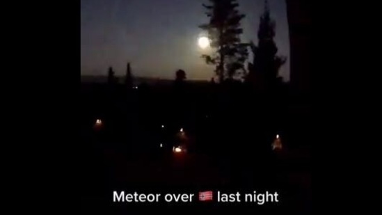 The Norwegian Meteor network on Sunday was analysing the video footage and other data to try to pinpoint the meteor's origin and destination.(Photo: Screengrab/ Twitter)