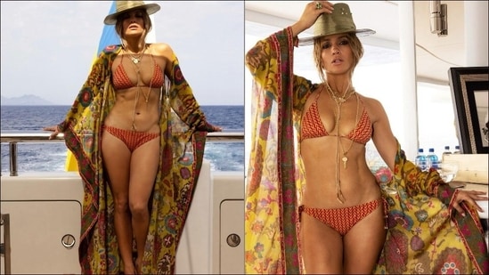 Jennifer Lopez slays steamy birthday look in a printed bikini