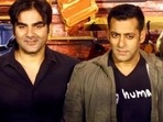 Arbaaz Khan poses with Salman Khan and Sohail Khan. Arbaaz Khan poses with Salman Khan and Sohail Khan.