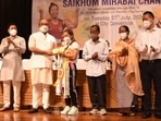 Mirabai Chanu felicitated in Manipur. (DIPR Manipur) Mirabai Chanu felicitated in Manipur. (DIPR Manipur)