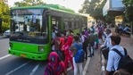 People board a DTC bus at AIIMS in New Delhi. Representational image(Amal KS/HT PHOTO) People board a DTC bus at AIIMS in New Delhi. Representational image(Amal KS/HT PHOTO)